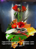 Format commerce 8,5 x 5,5 cm Composition fleur rouge